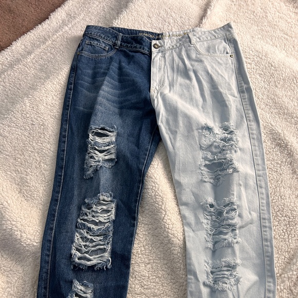 Two toned Ripped Jeans - Picture 1 of 2